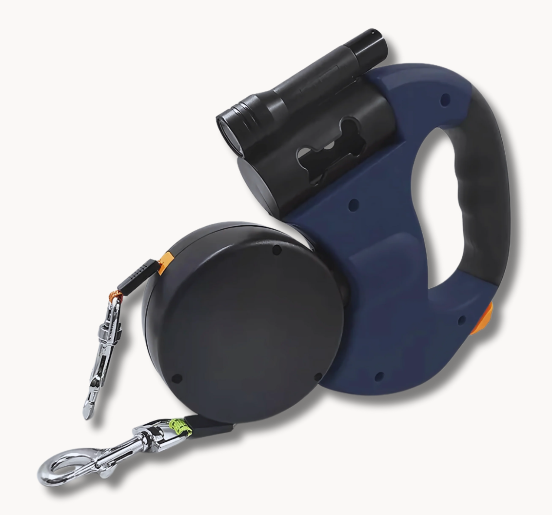 3-in-1 Retractable Leash for Two Dogs