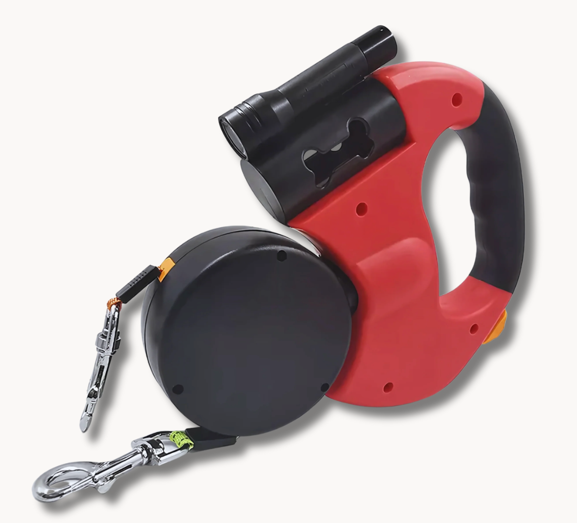 3-in-1 Retractable Leash for Two Dogs